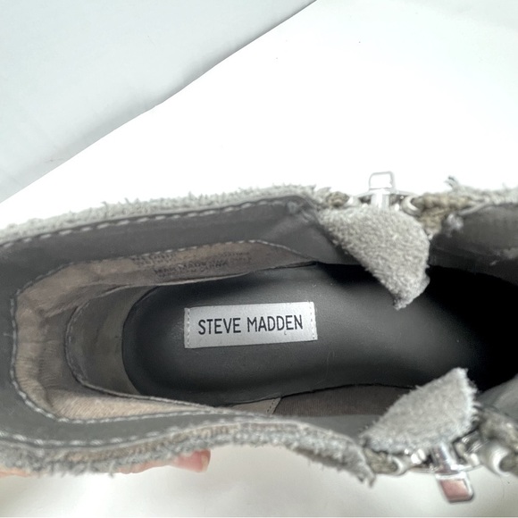 Steve Madden “Madden Wedgie” Gray Leather/Suede Booties – Size 8 - Picture 8 of 10